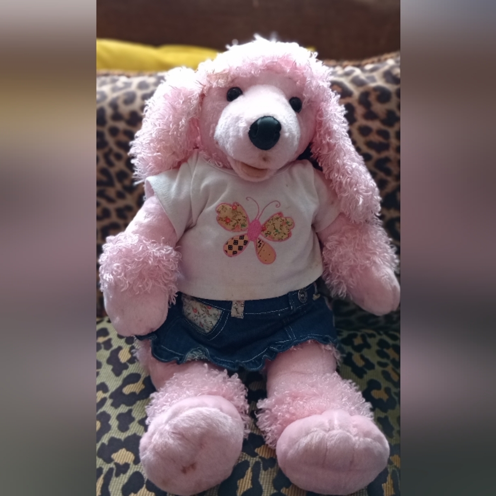 Build A Bear St. Louis Zoo Large Pink Barbie Poodle Dog Plush Stuff Animal Rare